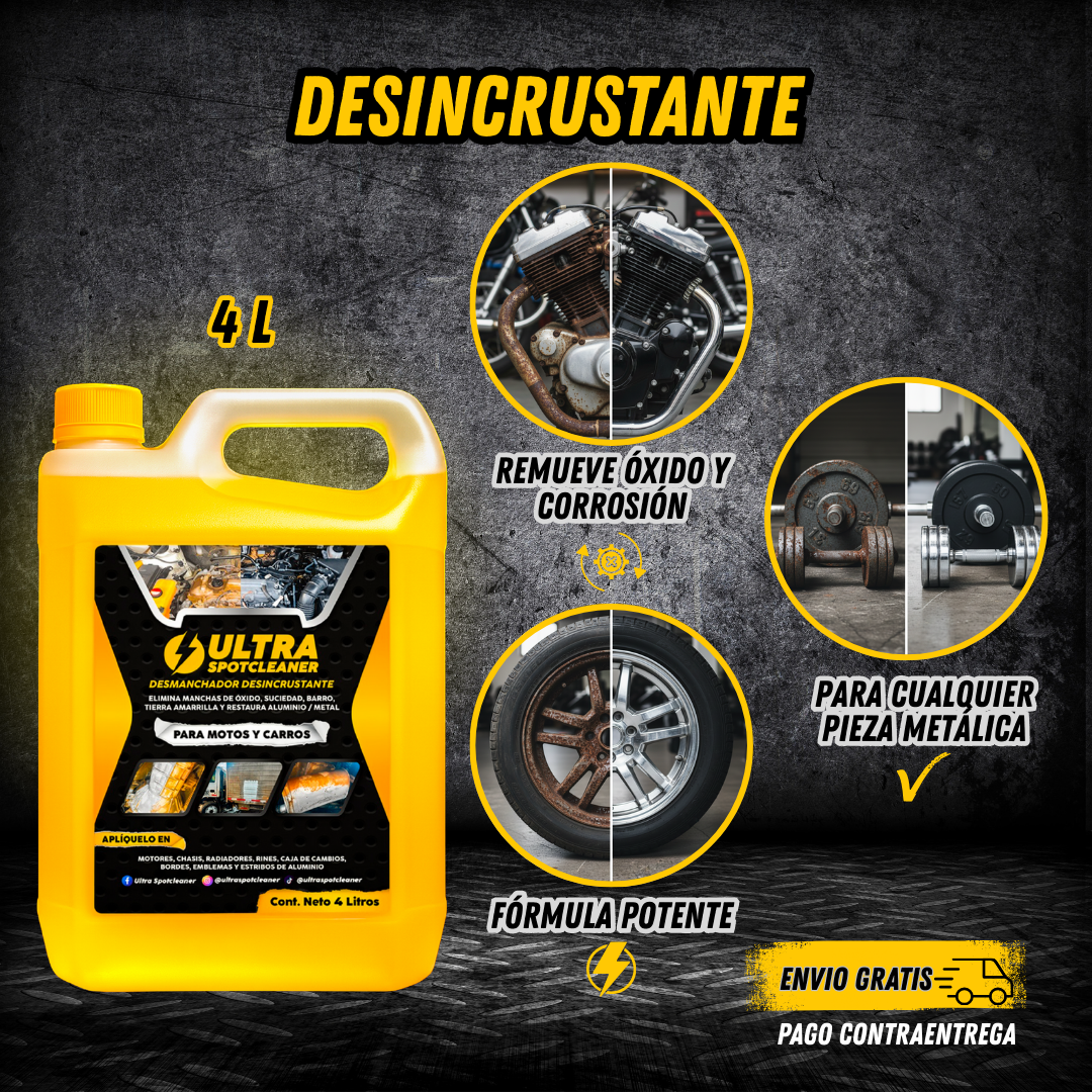ULTRA SPOTCLEANER - PODEROSO DESMANCHADOR, DESOXIDANTE Y DESINCRUSTANTE